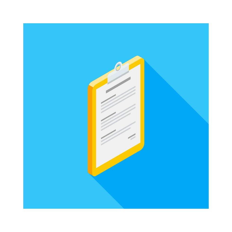 Clipboard Isometric right view icon vector isometric. Flat style vector illustration.