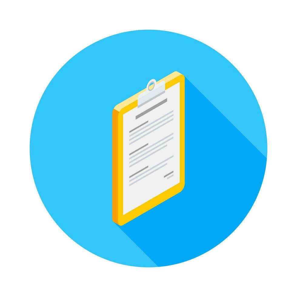 Clipboard Isometric right view icon vector isometric. Flat style vector illustration.