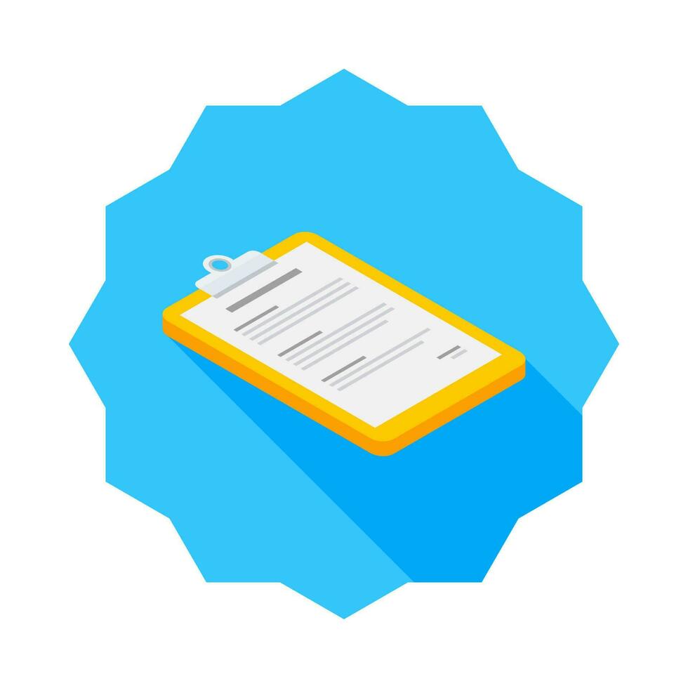 Clipboard Isometric right view icon vector isometric. Flat style vector illustration.