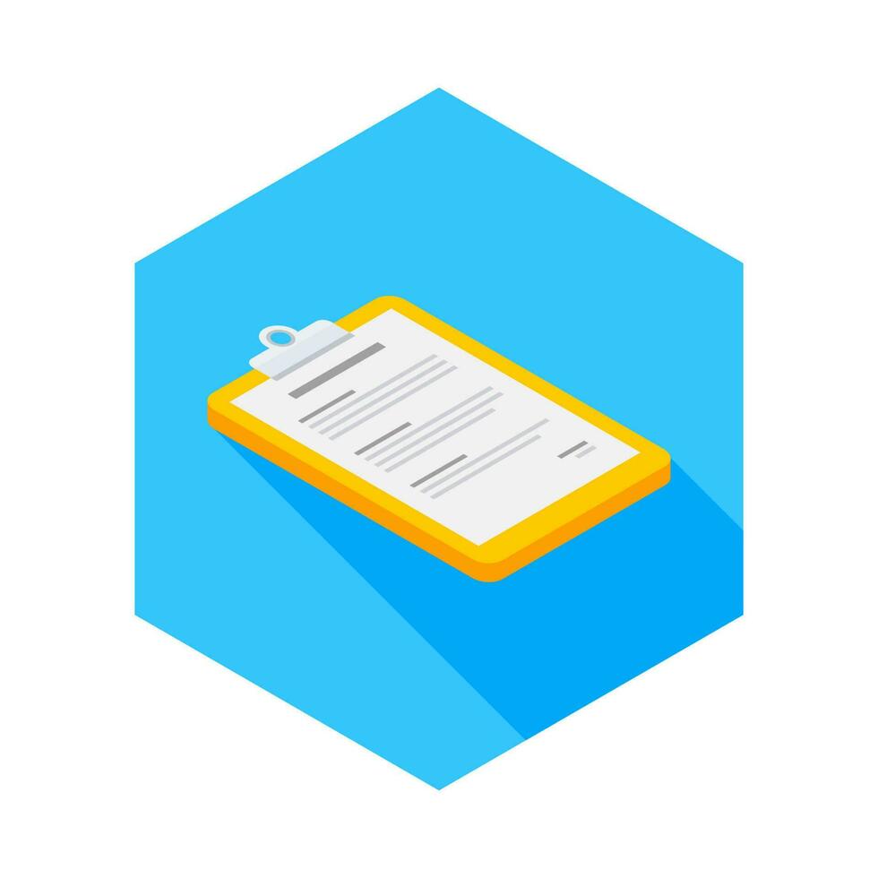 Clipboard Isometric right view icon vector isometric. Flat style vector illustration.