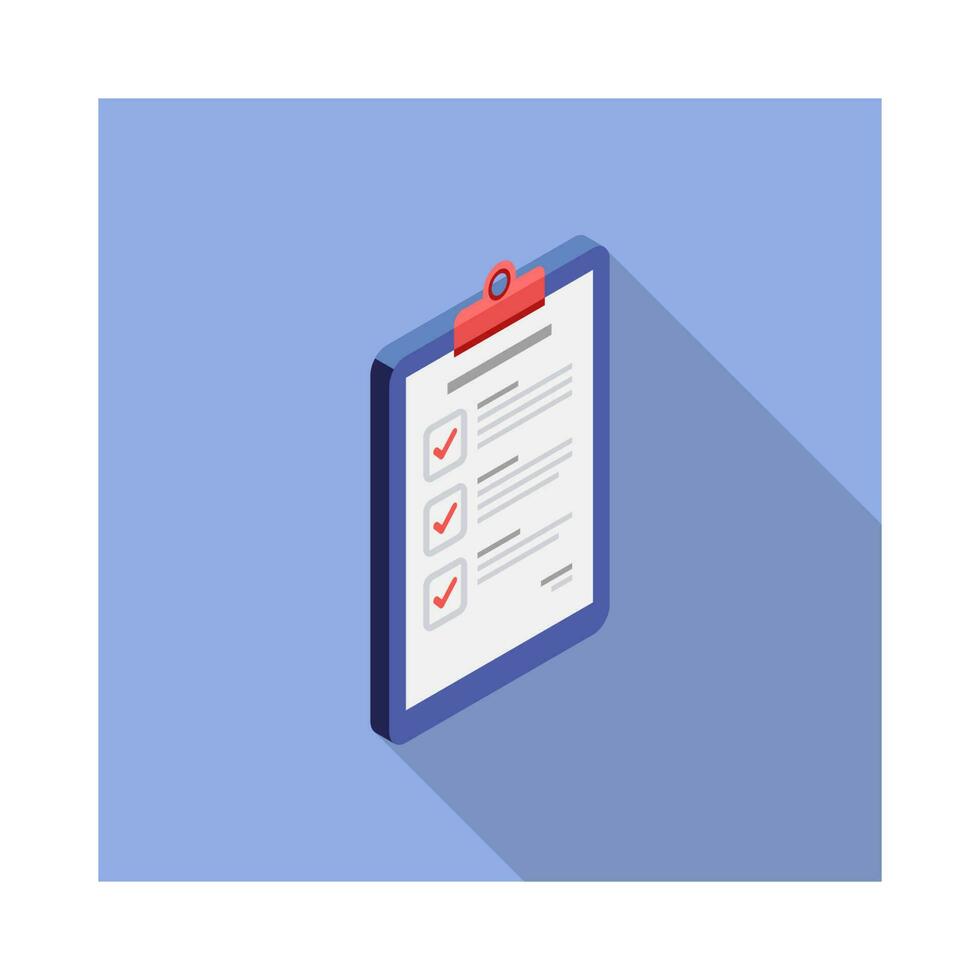 Checklist Isometric right view icon vector isometric. Flat style vector illustration.