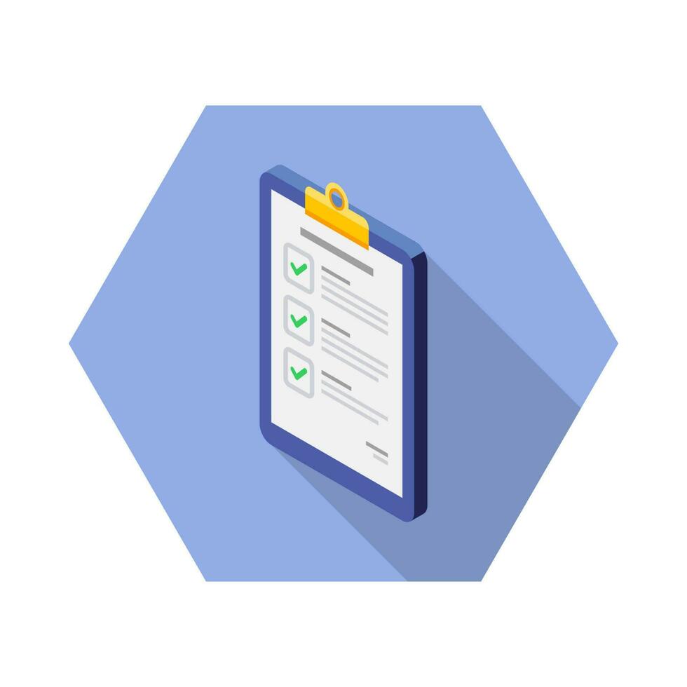 Checklist Isometric left view icon vector isometric. Flat style vector illustration.