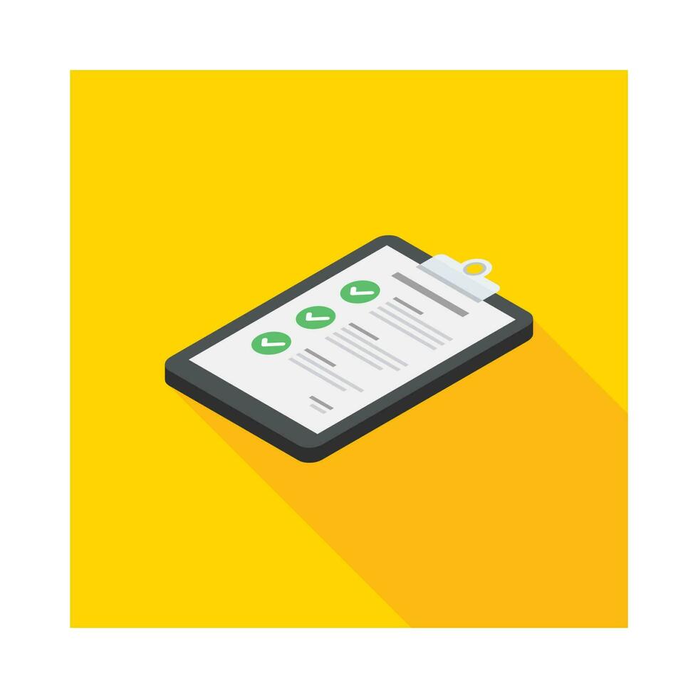 Checklist Isometric left view icon vector isometric. Flat style vector illustration.
