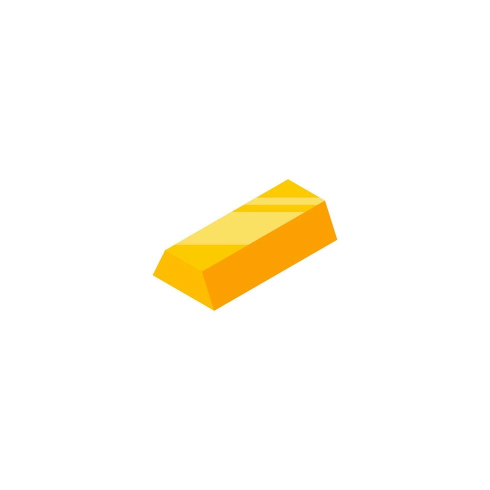 Gold Bar - White Background icon vector isometric. Flat style vector illustration.