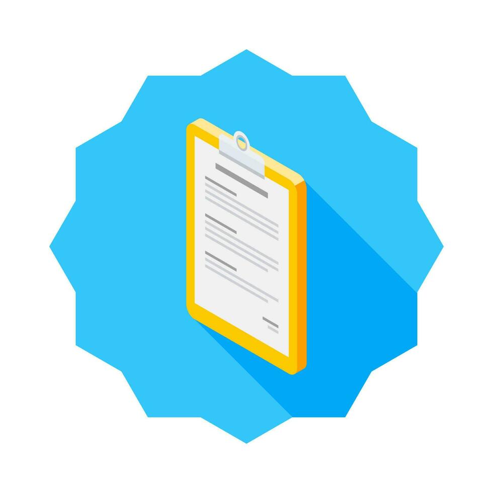 Clipboard Isometric left view icon vector isometric. Flat style vector illustration.