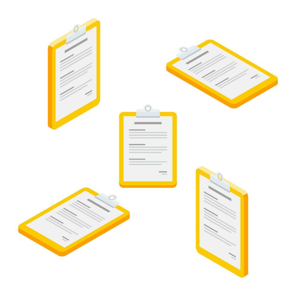 Clipboard Isometric and Flat - White Background icon vector. Flat style vector illustration.