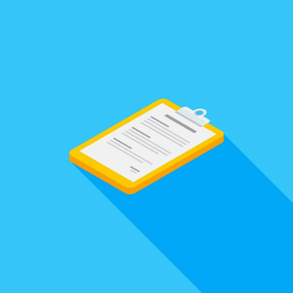 Clipboard Isometric left view icon vector isometric. Flat style vector illustration.
