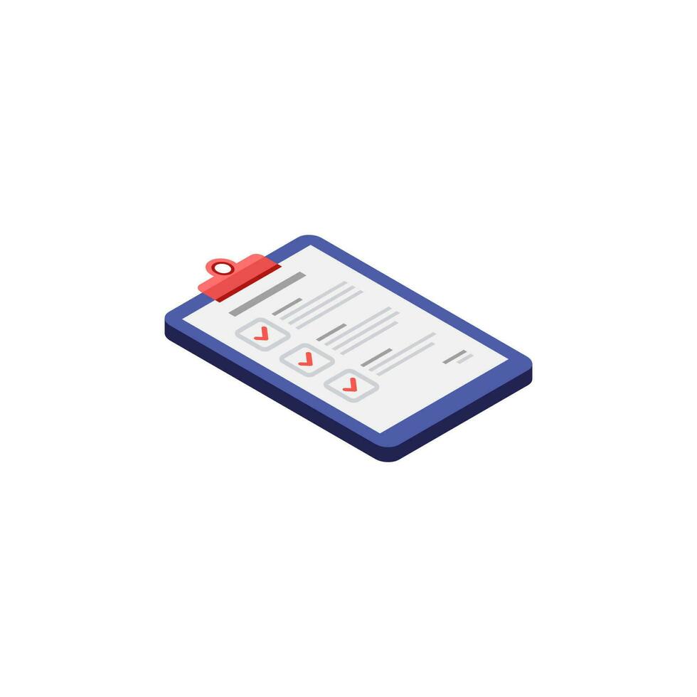 Checklist Isometric right view - White Background icon vector isometric. Flat style vector illustration.