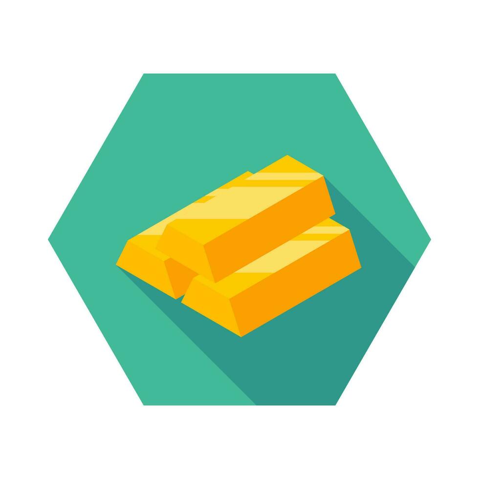 Gold Bar icon vector isometric. Flat style vector illustration.