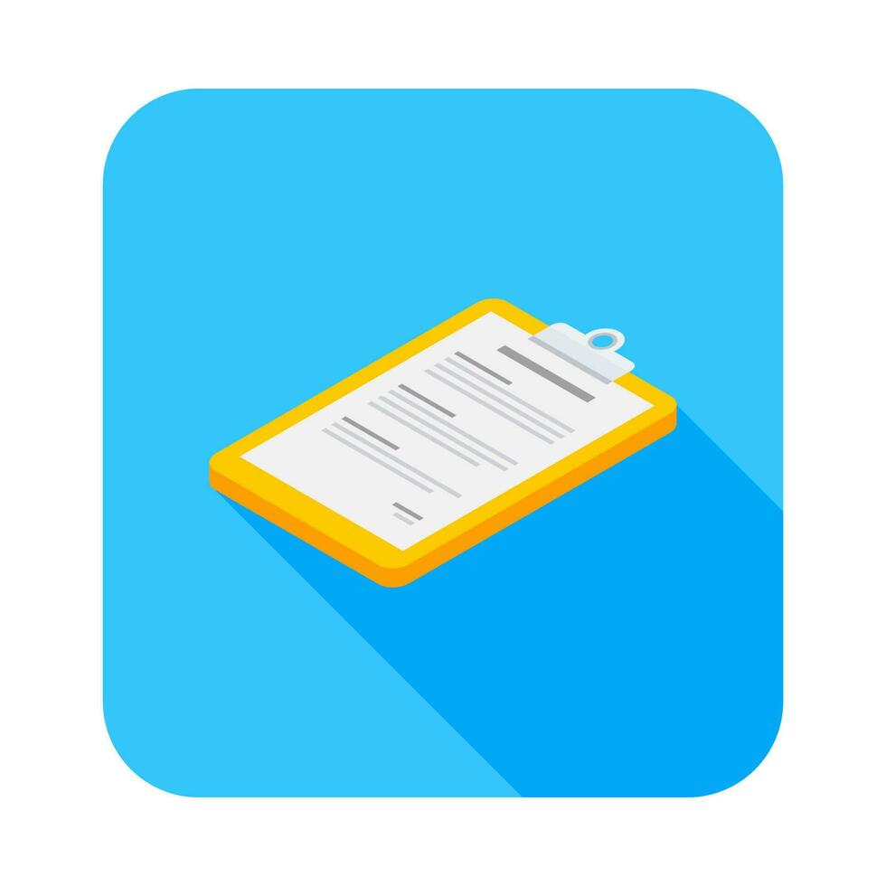 Clipboard Isometric left view icon vector isometric. Flat style vector illustration.