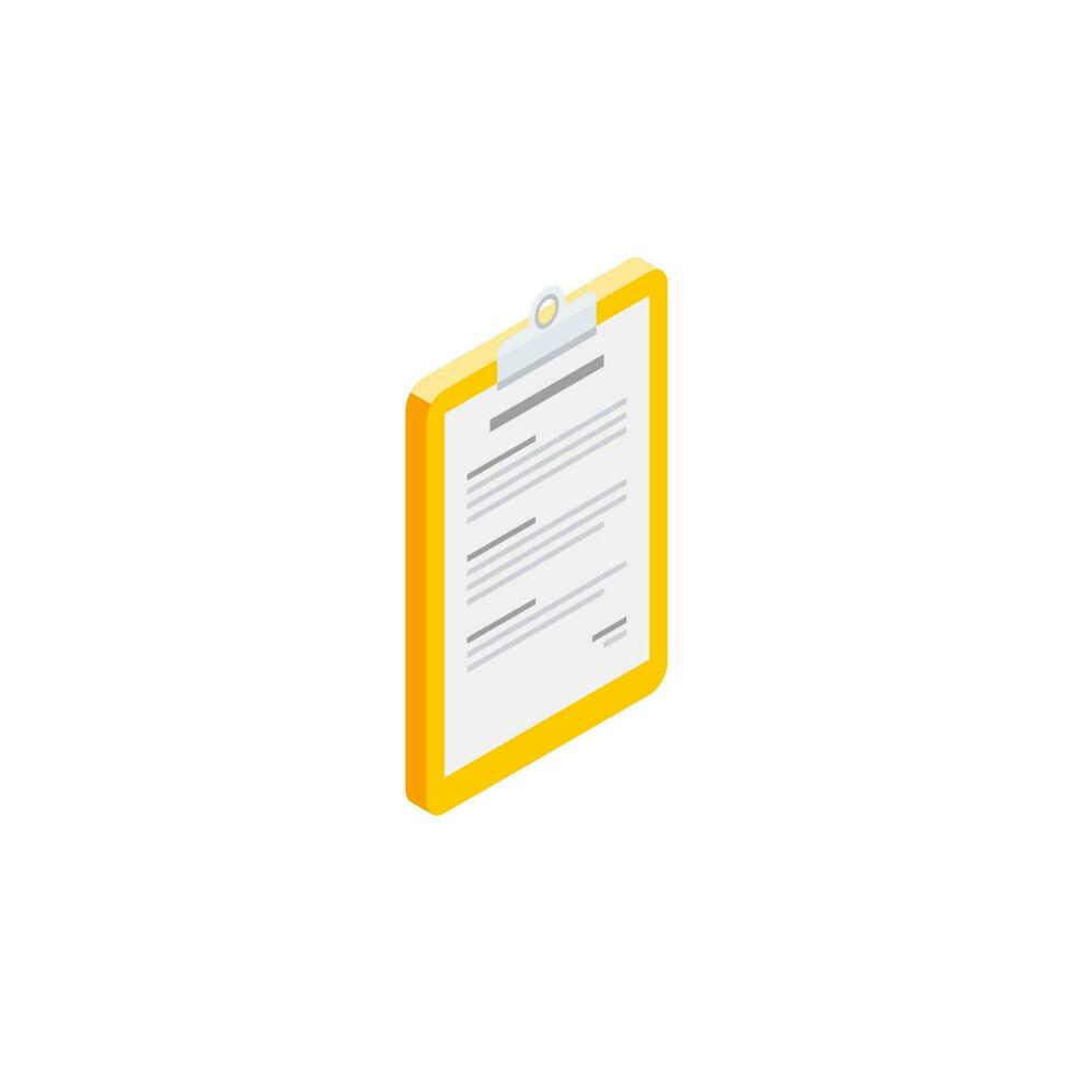 Clipboard Isometric right view - White Background icon vector isometric. Flat style vector illustration.