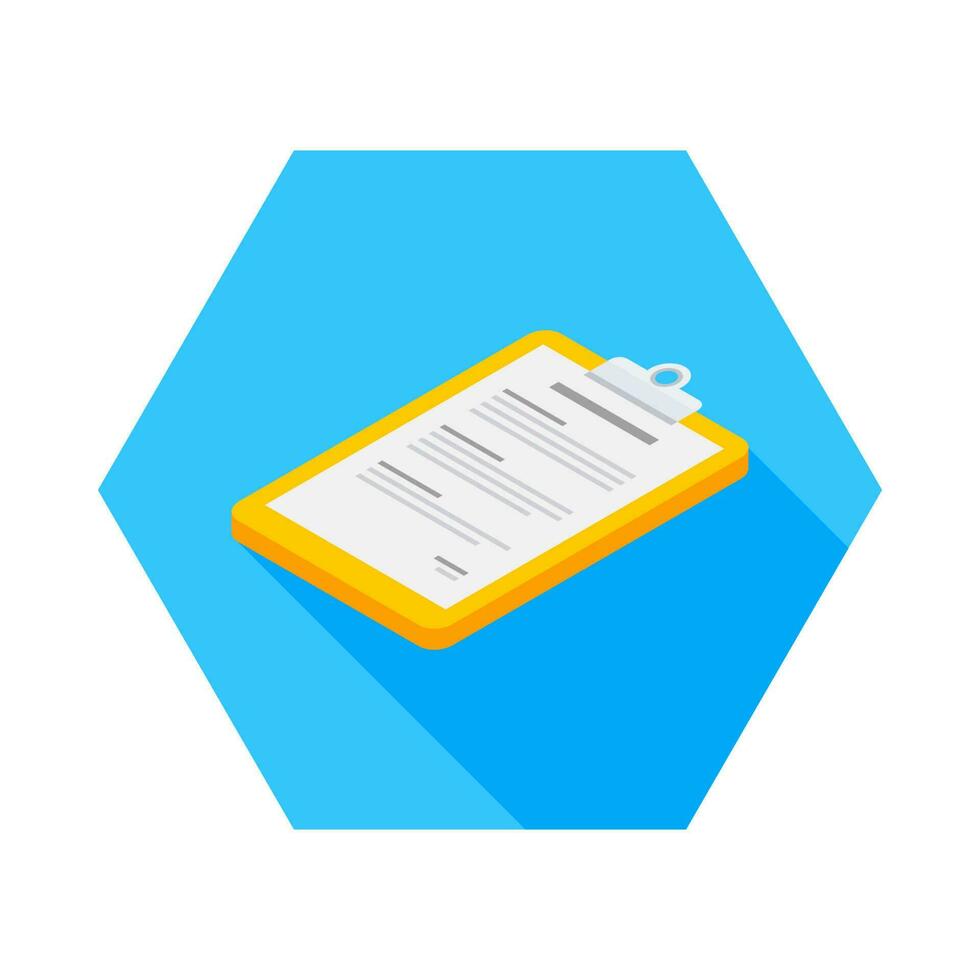 Clipboard Isometric left view icon vector isometric. Flat style vector illustration.