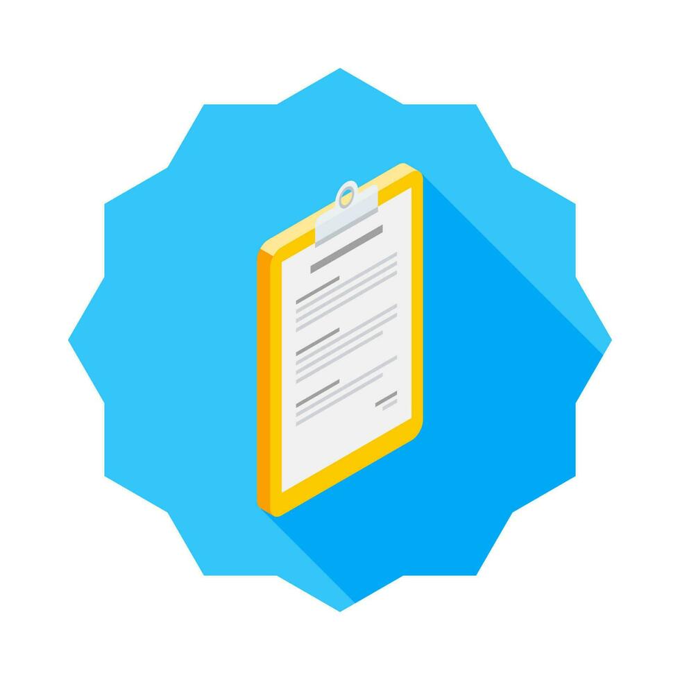 Clipboard Isometric right view icon vector isometric. Flat style vector illustration.