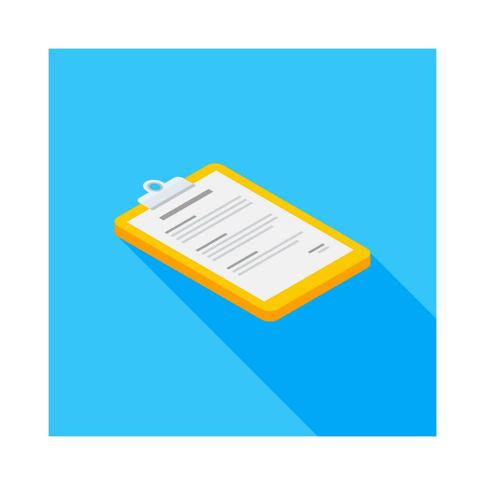Clipboard Isometric right view icon vector isometric. Flat style vector illustration.