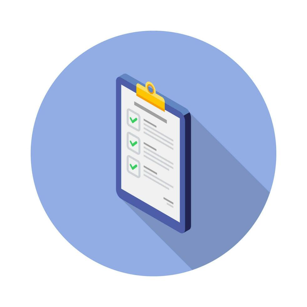 Checklist Isometric left view icon vector isometric. Flat style vector illustration.