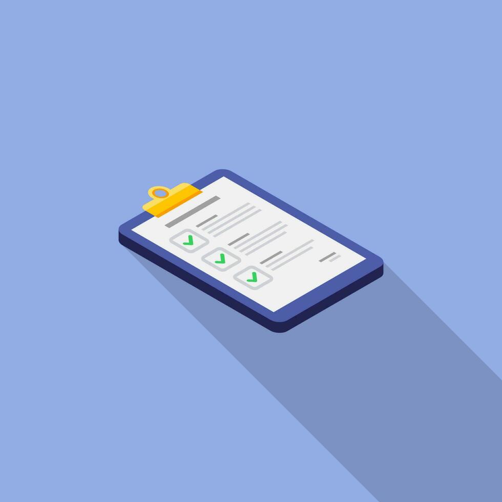 Checklist Isometric right view icon vector isometric. Flat style vector illustration.