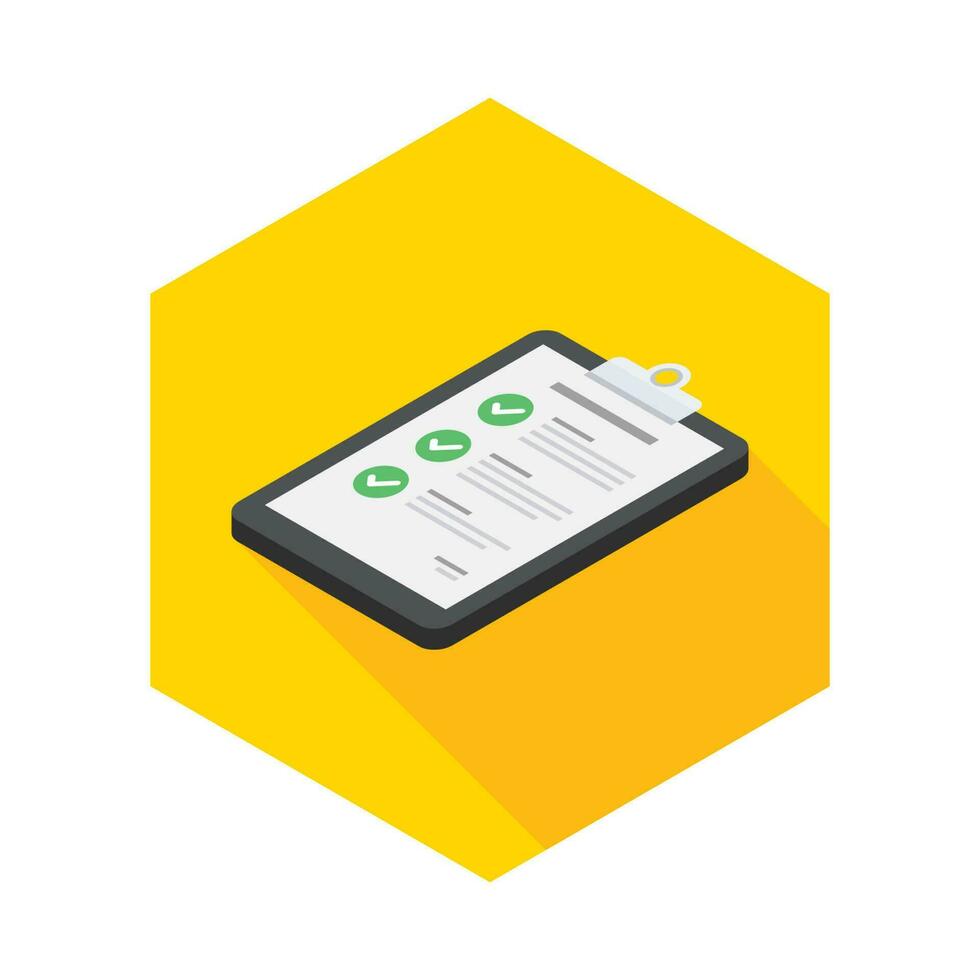 Checklist Isometric left view icon vector isometric. Flat style vector illustration.