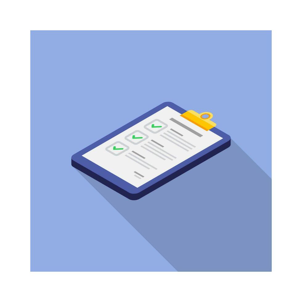 Checklist Isometric left view icon vector isometric. Flat style vector illustration.