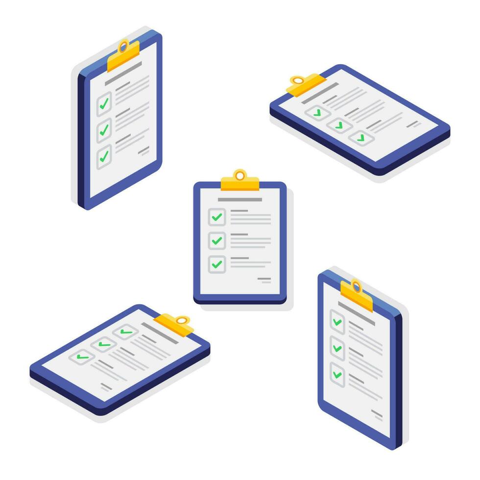 Checklist Isometric and Flat - Shadow icon vector. Flat style vector illustration.