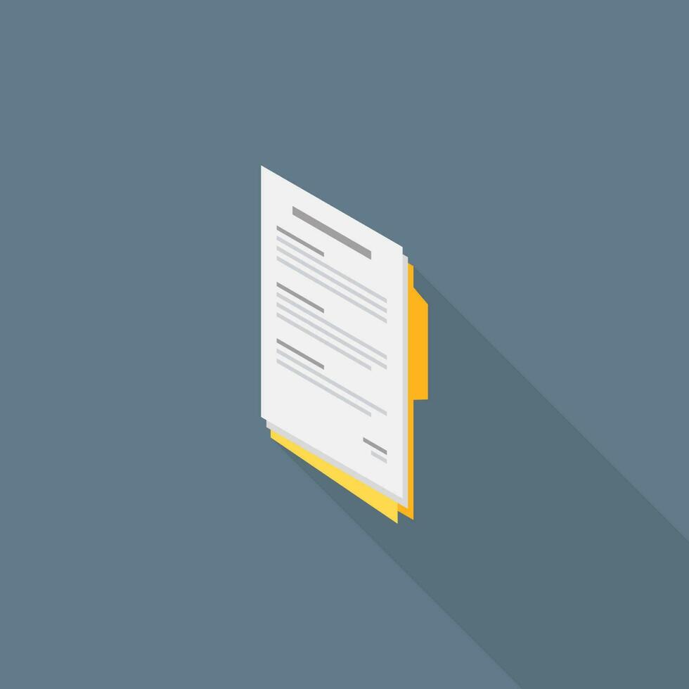 Document Isometric left view icon vector isometric. Flat style vector illustration.