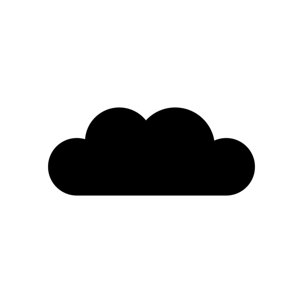 Solid cloud illustration  glyph icon vector