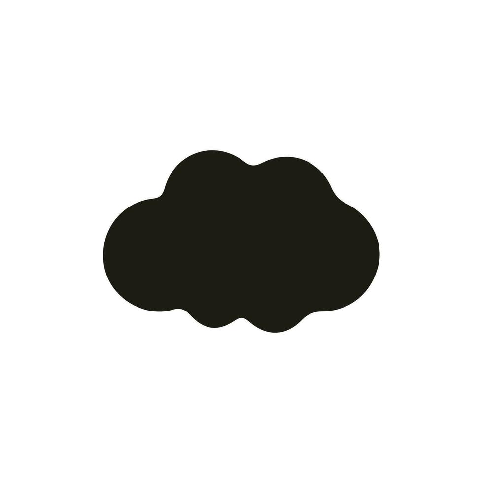 ilustración de nube sólida, icono de glifo vector