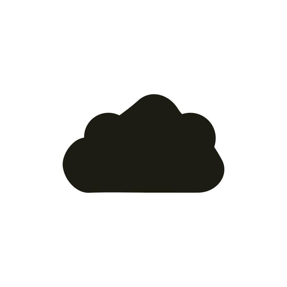 Solid cloud illustration, glyph icon vector