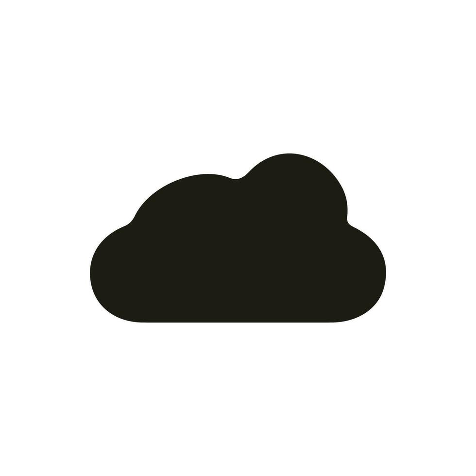 Solid cloud illustration, glyph icon vector