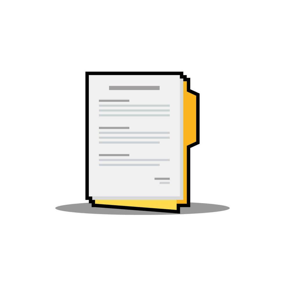 Document - Black Stroke with Shadow icon vector isolated. Flat style vector illustration.