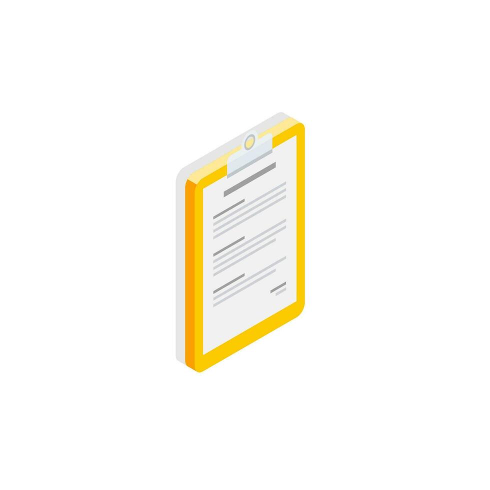 Clipboard Isometric right view - Shadow icon vector isometric. Flat style vector illustration.
