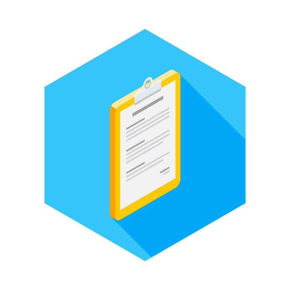 Clipboard Isometric right view icon vector isometric. Flat style vector illustration.