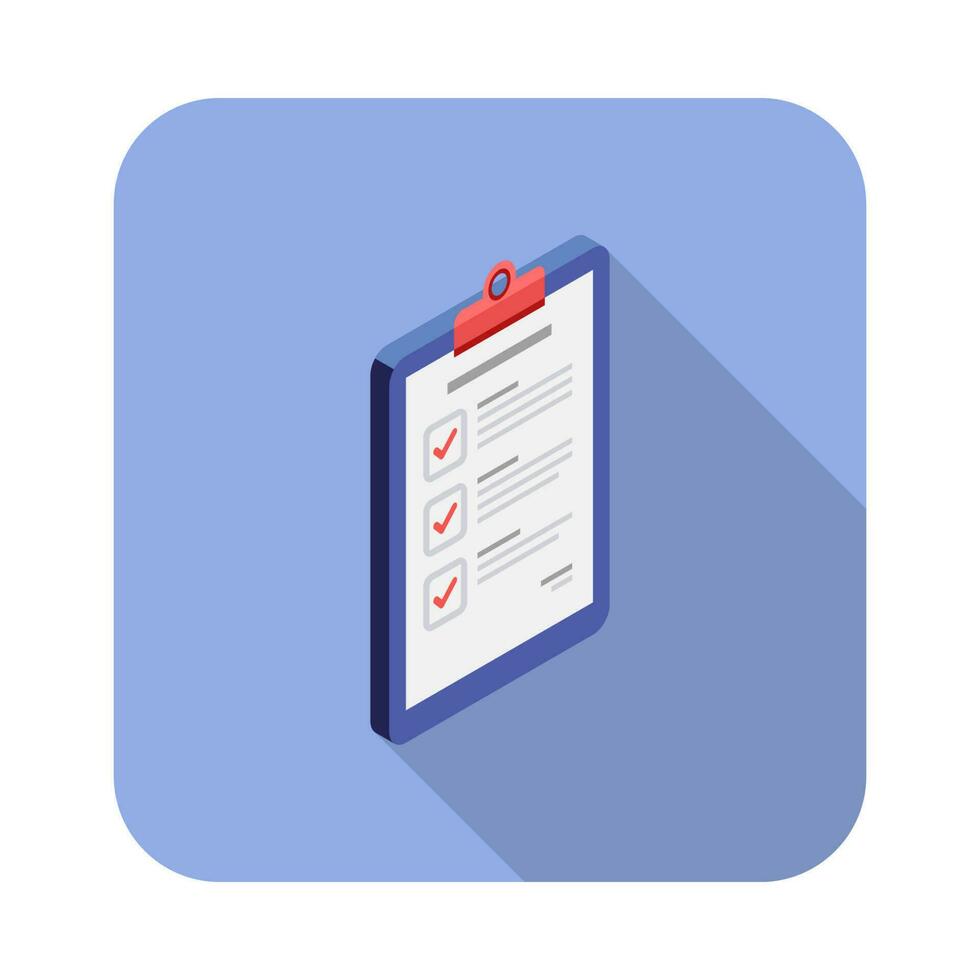 Checklist Isometric right view icon vector isometric. Flat style vector illustration.