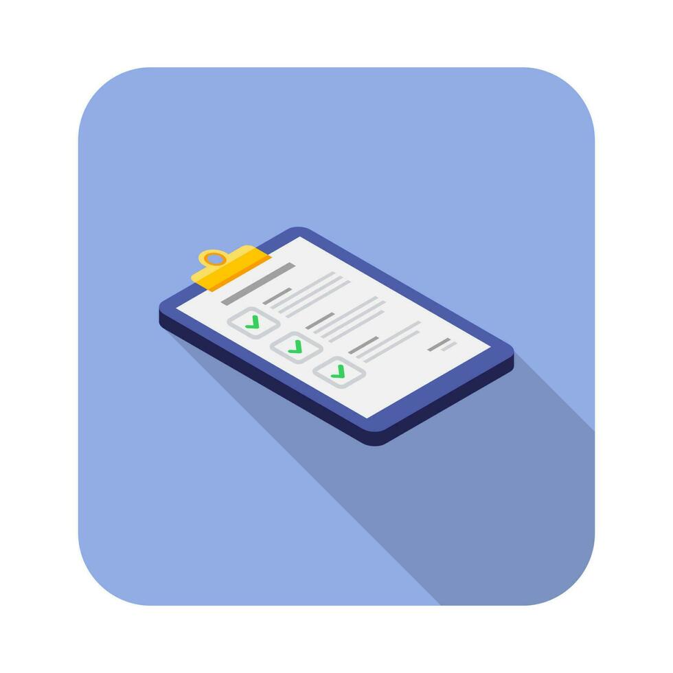 Checklist Isometric right view icon vector isometric. Flat style vector illustration.