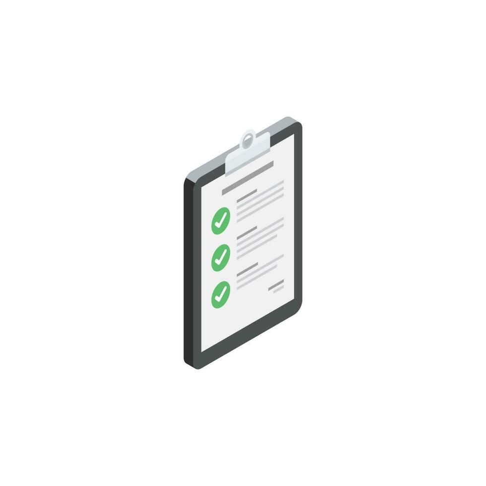 Checklist Isometric right view - White Background icon vector isometric. Flat style vector illustration.