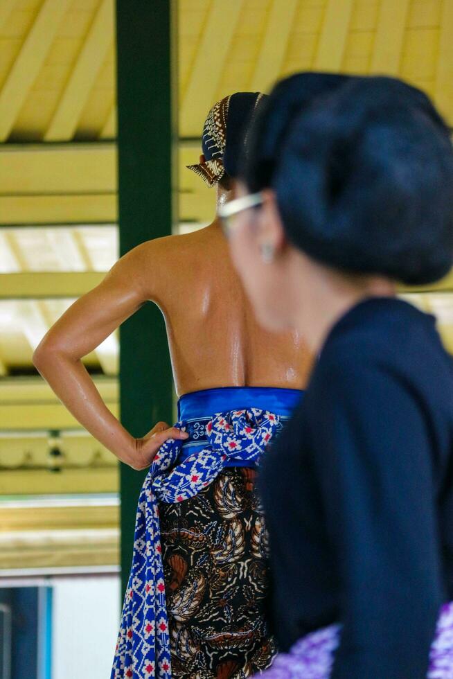 Yogyakarta, Indonesia on October 2022. Abdi dalem mataya, courtiers of the Yogyakarta Palace who are dancers. T photo