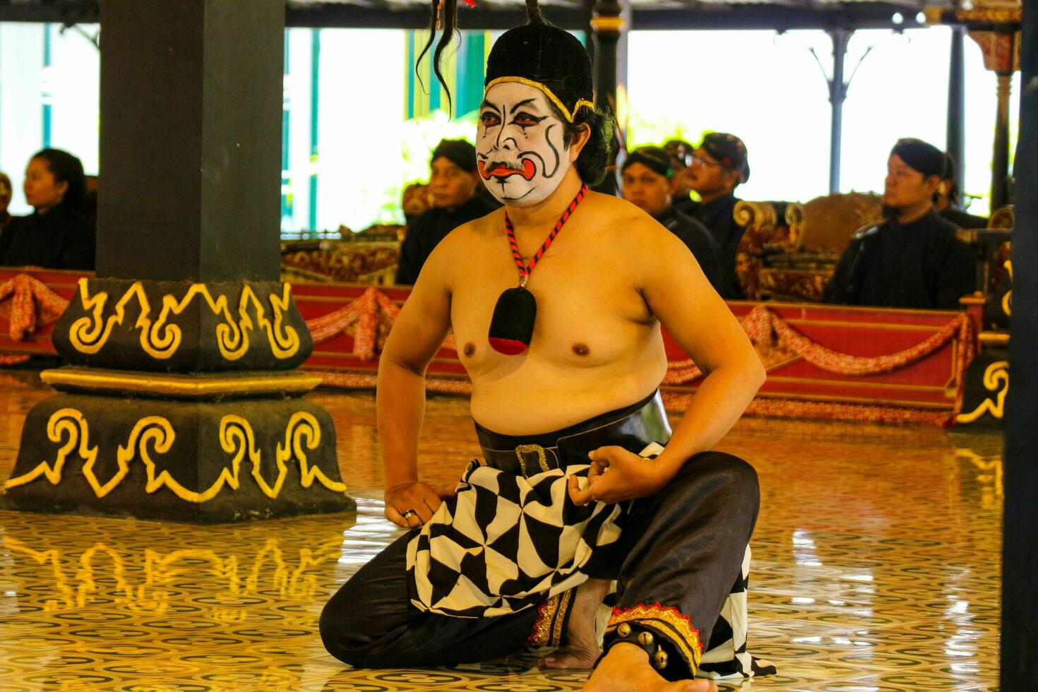 Yogyakarta, Indonesia on October 2022. Puppet people at the Yogyakarta Palace, the performance shown is about the play of the characters Petruk, Semar, and Gareng. photo