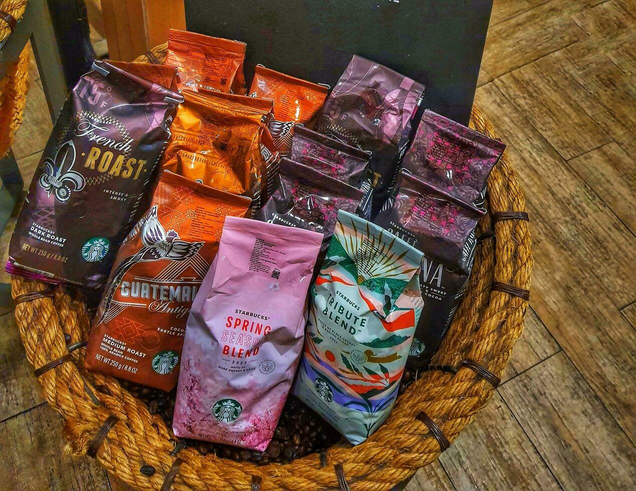 Jakarta, Indonesia in April 2023. A wide variety of starbuck coffee beans photo