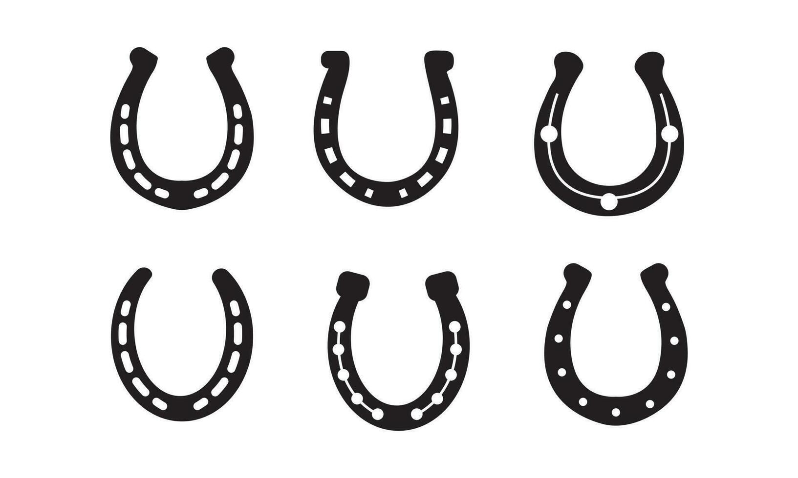 Horseshoe icon set. Luck symbol. Vector illustration