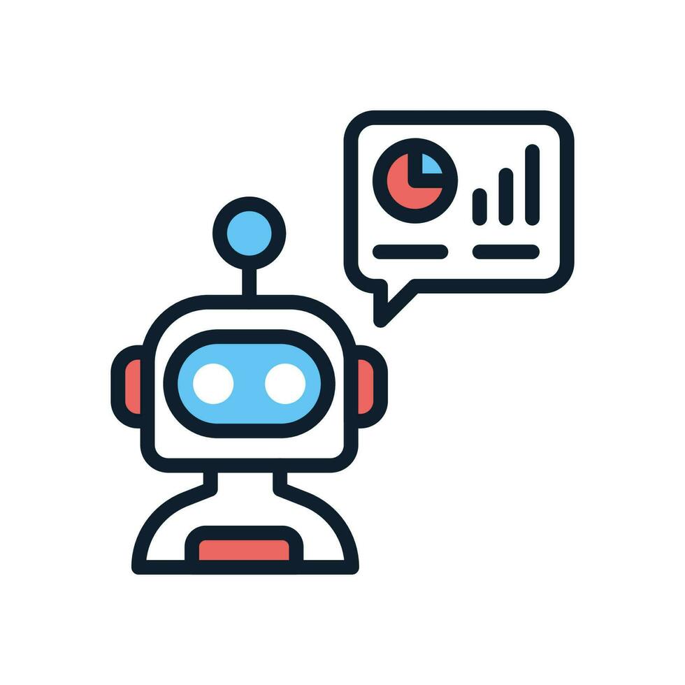 ai datos predicción icono en vector. ilustración vector