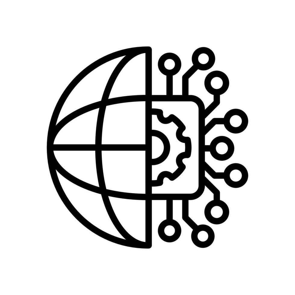 Global AI icon in vector. Illustration vector