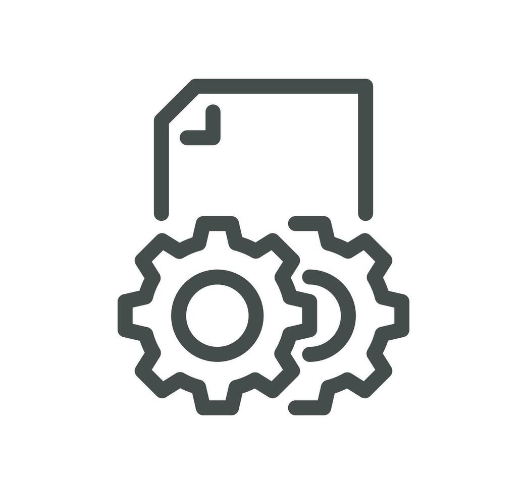 Document flow management related icon outline and linear vector. vector