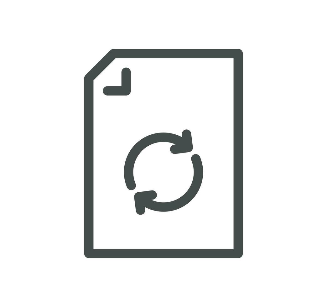 Document flow management related icon outline and linear vector. vector