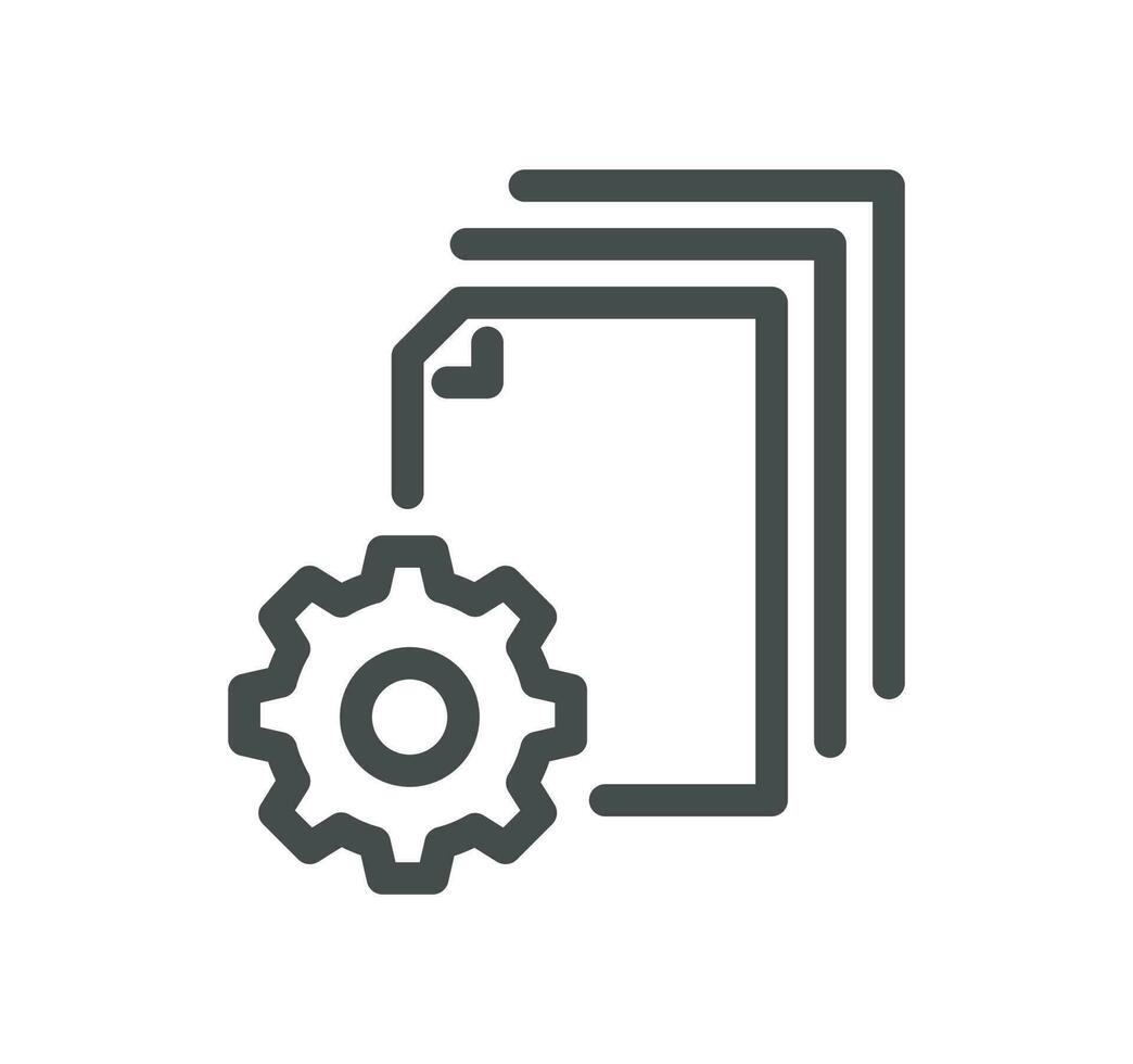 Document flow management related icon outline and linear vector. vector