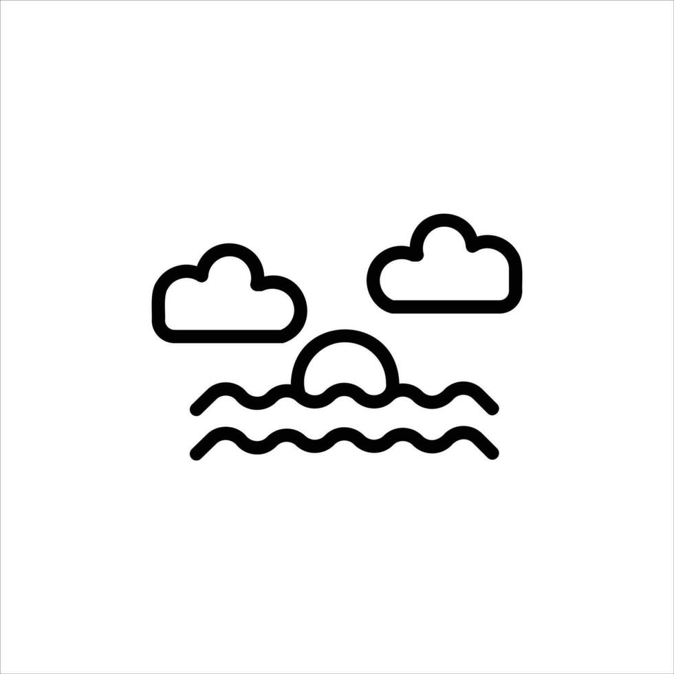 sunset in flat design style vector