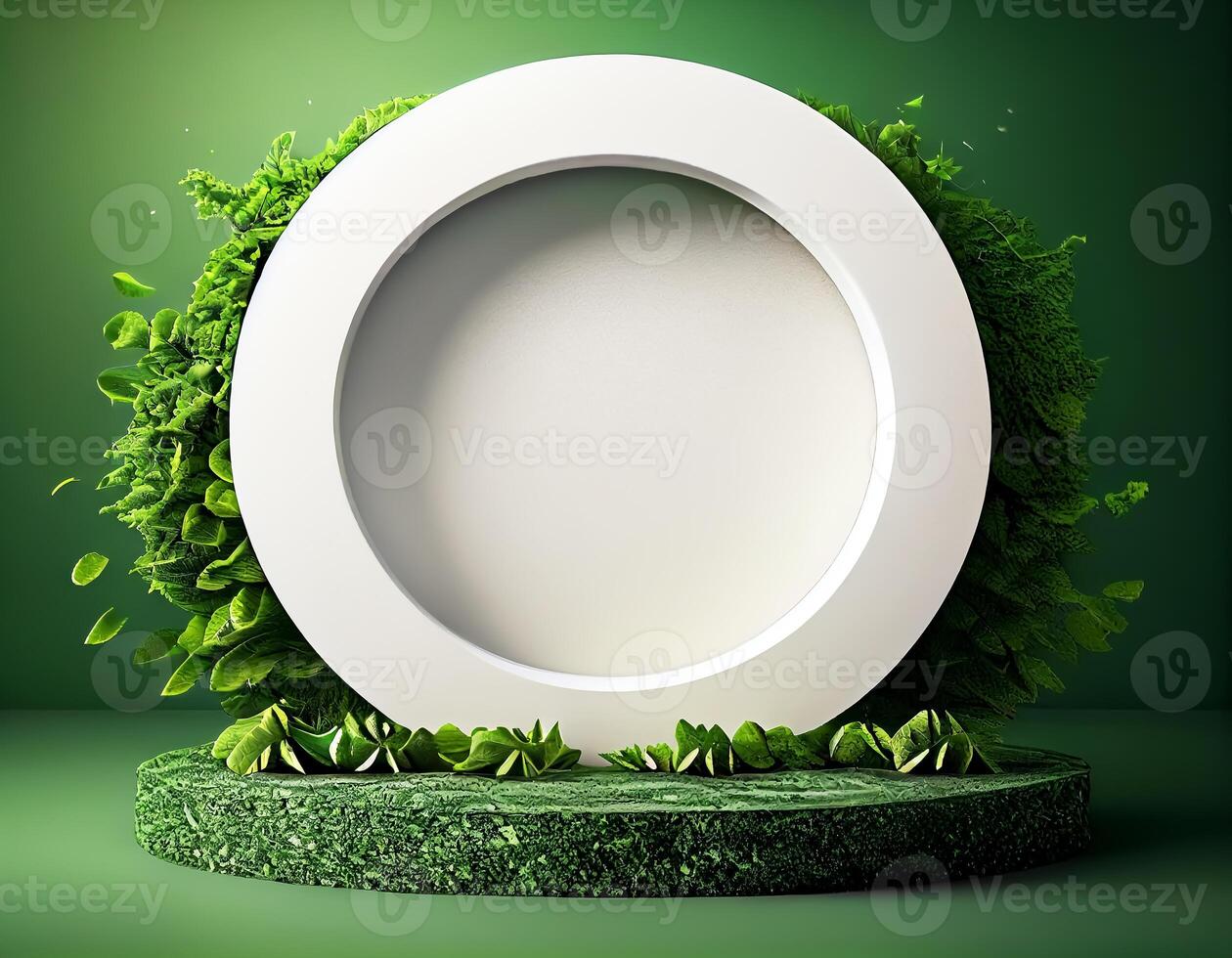 Abstract 3d podium for product presentation with geometric shapes, Empty round podium,Platforms for product presentation show new product background. photo