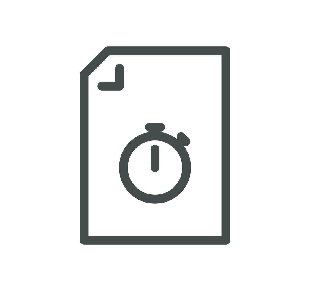 Document flow management related icon outline and linear vector. vector