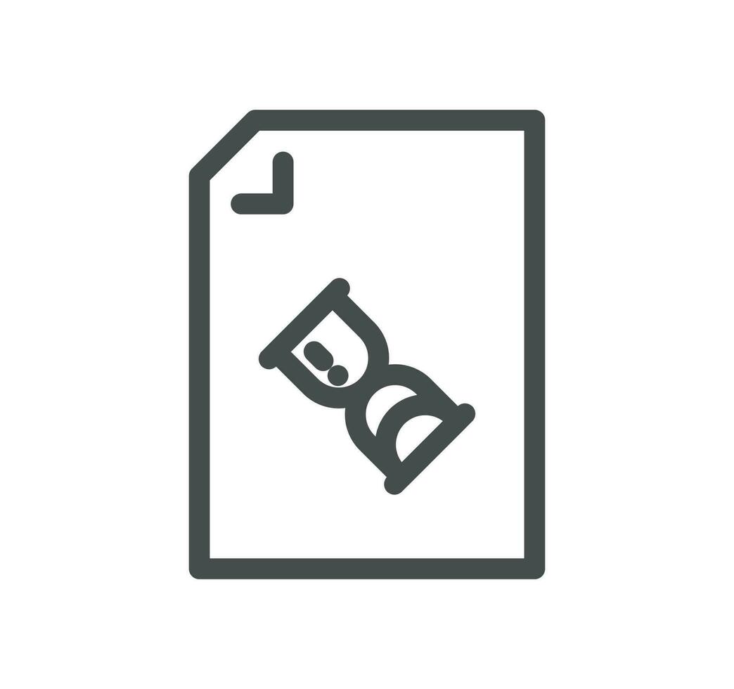 Document flow management related icon outline and linear vector. vector