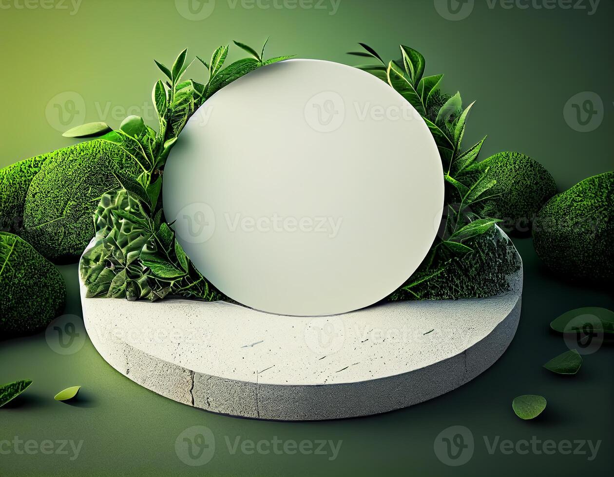 Abstract 3d podium for product presentation with geometric shapes, Empty round podium,Platforms for product presentation show new product background. photo