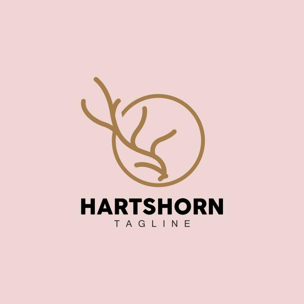 Deer Horn Logo, Animal Vector, Minimalist Simple Design, Illustration Symbol Icon vector