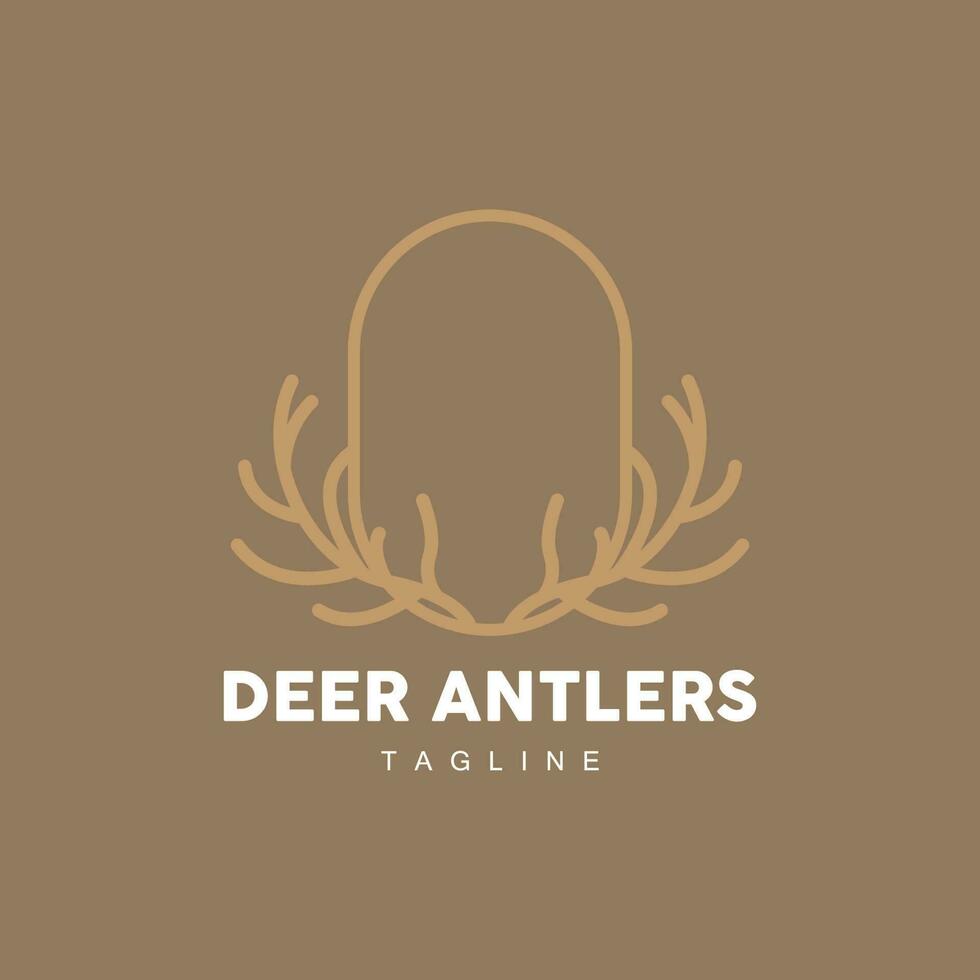 Deer Horn Logo, Animal Vector, Minimalist Simple Design, Illustration Symbol Icon vector